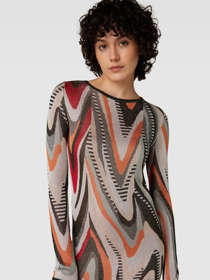 Marciano Guess Knielanges Kleid mit Allover-Muster Modell 'SCARLETT' Silber 3