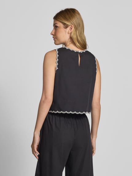 Jake*s Collection Regular fit blousetop met motiefstitching Zwart - 5