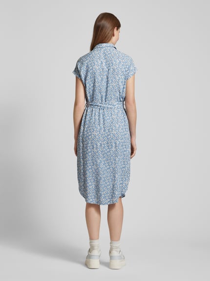 PIECES Midikleid mit Allover-Print Modell 'NYA' Bleu 5
