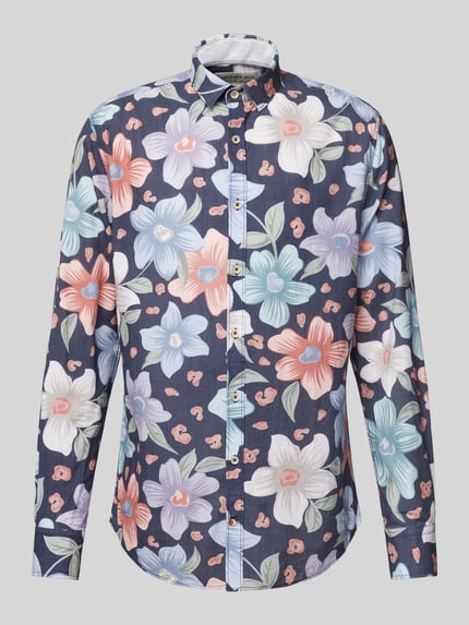 Colours & Sons Koszula casualowa regular fit z kołnierzykiem typu kent Granatowy 2