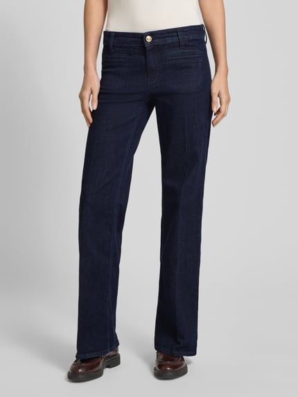 CAMBIO Flared Cut Jeans mit Bügelfalten Modell 'TESS' Dunkelblau 4