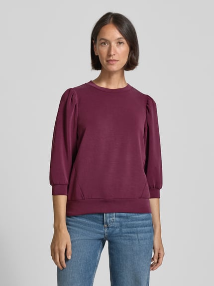 Selected Bluza o kroju regular fit z mieszanki modalu model „TENNY” Śliwkowy 4