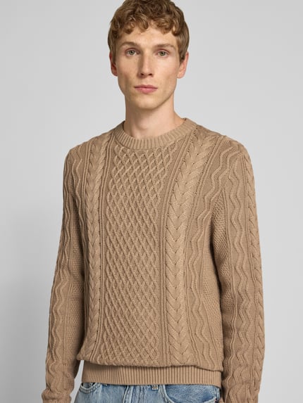 Tommy Jeans Regular Fit Strickpullover aus reiner Baumwolle Beige 3