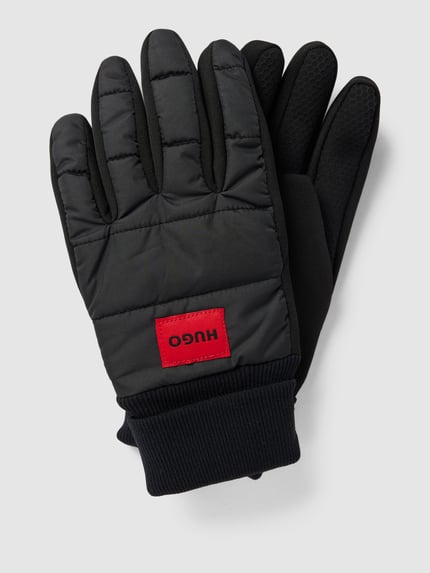 HUGO Handschuhe mit Label-Patch Modell 'Jakota' Black 1