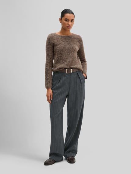 Marc O'Polo Pullover mit Bouclé-Struktur Taupe 1