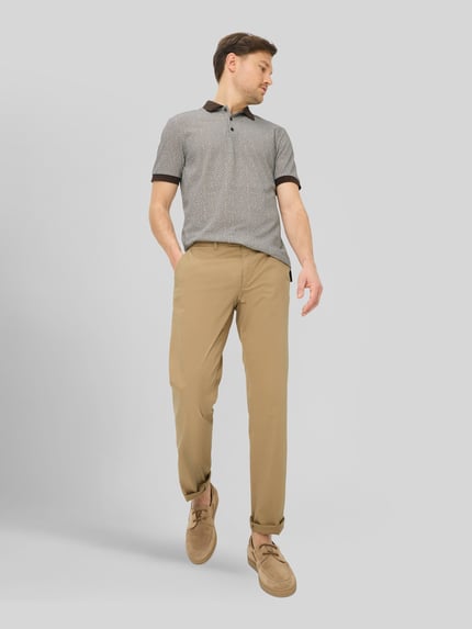 Brax Regular fit chino van katoenmix model 'Evans' Camel - 1