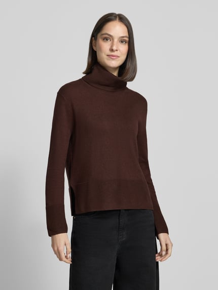 Tom Tailor Regular fit coltrui van mix van katoen en kasjmier Chocoladebruin - 4