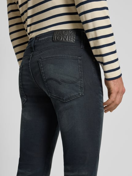 JACK & JONES Jeansy o kroju slim fit z efektem znoszenia model ‘GLENN’ Jeansowy niebieski 3