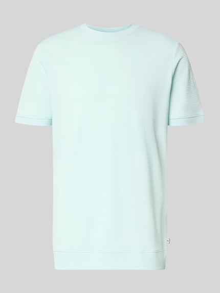 Produktfoto, hellblaues Regular Fit T-Shirt aus Baumwoll-Mix von s.Oliver RED LABEL, glatte Struktur, schlichte Optik, Herren T-Shirt