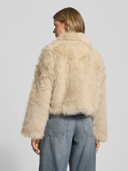 ONLY Regular fit jack van imitatiebont met platte kraag, model 'MANNY' Ecru - 5