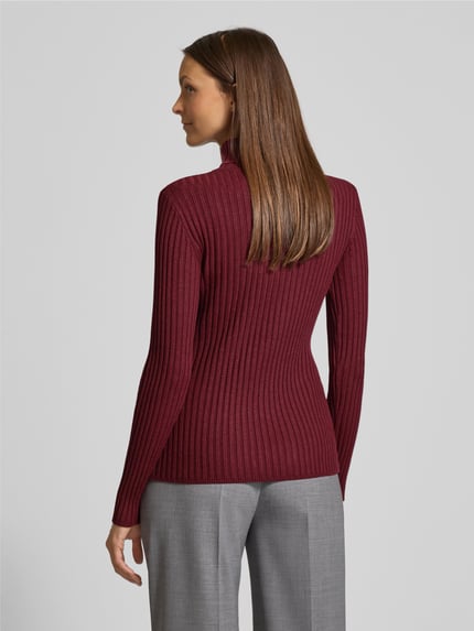 Soyaconcept Slim Fit Rollkragenpullover aus Viskose-Mix Modell 'Dolli' Bordeaux Melange 5