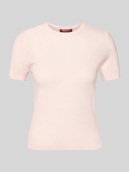 Produktfoto, Regular Fit Strickshirt aus Seiden-Woll-Mix Modell 'MSTLEPRE' von Max Mara Studio, Optik: Unifarben, Mini-Pailletten, Feinstrick