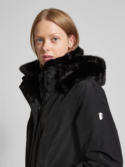 Wellensteyn Getailleerde parka met imitatiebont, model 'STAVANGER' Zwart - 6
