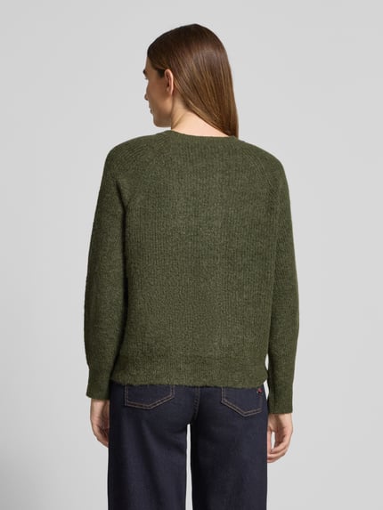 Selected Regular Fit Strickjacke aus Woll-Mix mit Alpaka Modell 'LULU' Oliv Melange 5