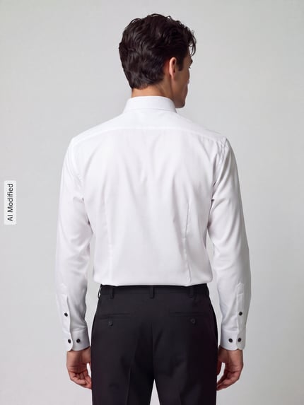 OLYMP Modern Fit Businesshemd mit Kontrastknöpfen Weiss 5
