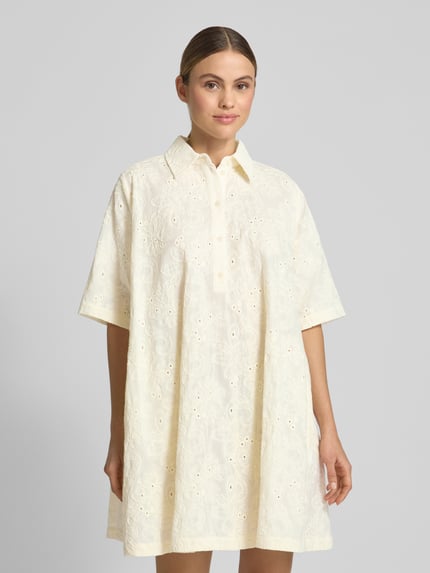 Jake*s Collection Mini-jurk met broderie anglaise Ecru - 4