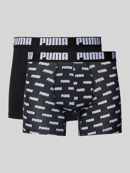 PUMA Bokserki z elastycznym pas z logo w zestaw 2 szt. Czarny 1