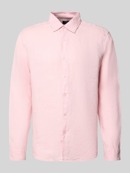Produktfoto, Leinenhemd mit Kentkragen von MCNEAL, Reines Leinen, Regular-Fit, rosa, Knopfleiste, Struktur fein, Größe L, Rückenlänge 77 cm, Schulterbreite 50 cm, Ärmellänge 68 cm
