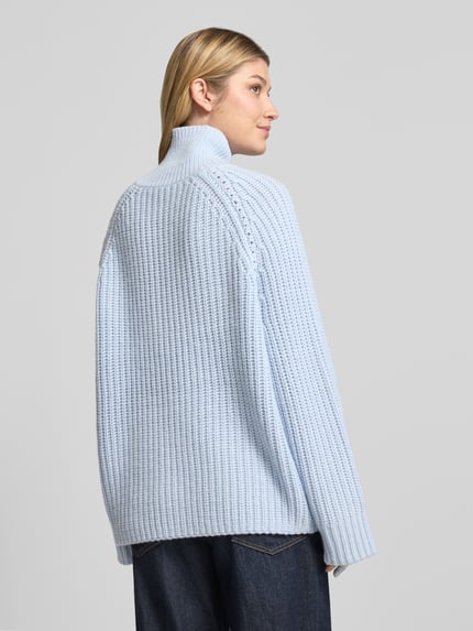 BOSS Pullover aus Wolle Kaschmir mit Rollkragen Hellblau 5