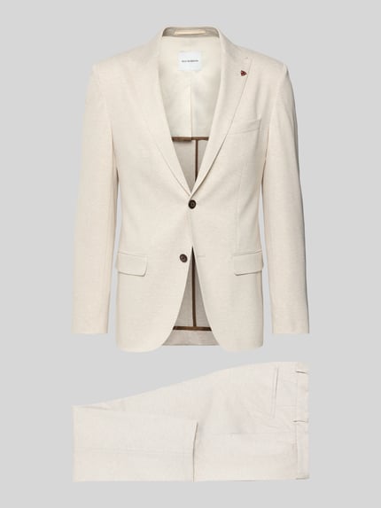 Produktfoto, Regular Fit Blazer aus Viskose-Mix mit Zierbesatz von Roy Robson in Beige, Reverskragen, Brusttasche, Pattentaschen, 2-Knopfleiste, glatte Textur, Bundweite 44 cm, Rückenlänge 71 cm, Schulterbreite 44 cm, Ärmellänge 65 cm, Herren Blazer
