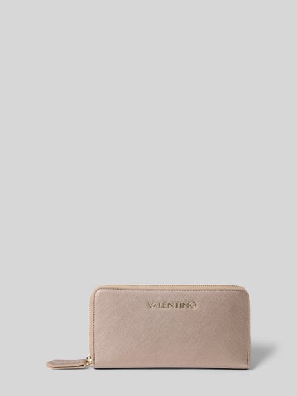 Valentino Bags Portemonnaie mit umlaufendem Reißverschluss Metallic Rosa 1
