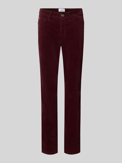 CAMBIO Slim Fit Cordhose aus Baumwoll-Mix Modell 'PIPER CROPPED' Bordeaux 1