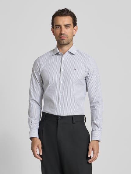 Tommy Hilfiger Tailored Fit Businesshemd aus Baumwoll-Mix Marine 4