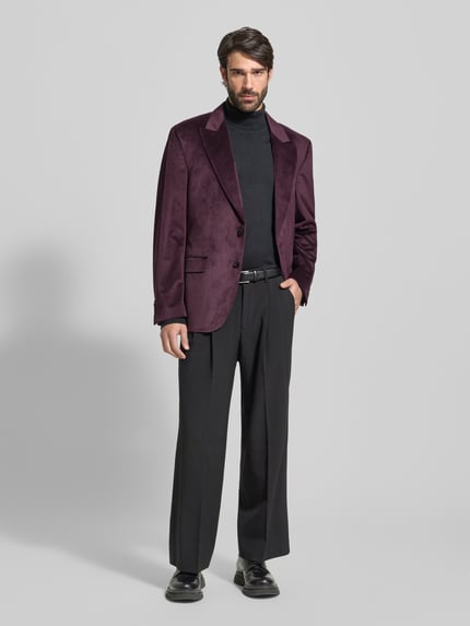 Christian Berg Men Fluwelen colbert met 2 knopen Aubergine - 1