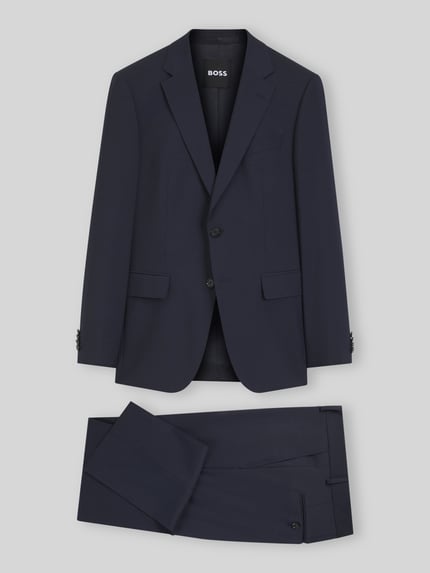 BOSS Slim Fit Anzug aus reiner Schurwolle Modell 'H-HUGE-2PCS-263' Marine 2