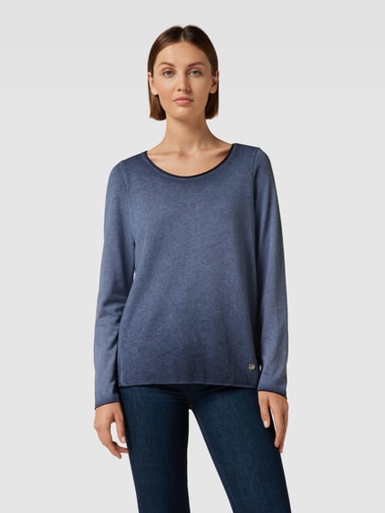 Smith and Soul Longsleeve met labelapplicatie Marineblauw - 4