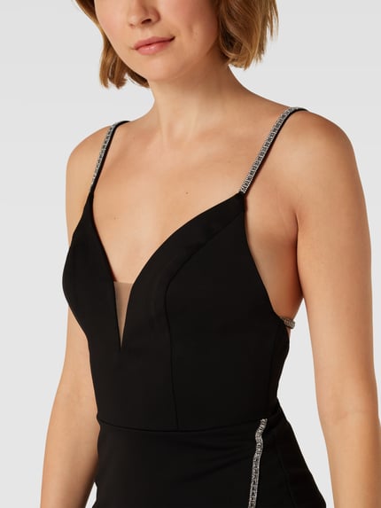 LUXUAR FASHION Abendkleid mit Zierbesatz Black 3