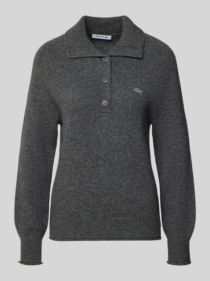 Lacoste Regular Fit Pullover aus reiner Wolle  Anthrazit 2