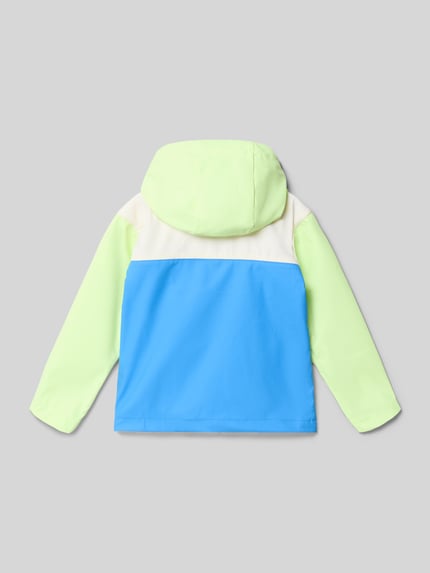 Productfoto, Jacke mit Kapuze und Pattentaschen van BILLIEBLUSH voor kinderen, regular fit, capuchon, ritssluiting, klepzakken, ruglengte maat 116: 45 cm, schouderbreedte maat 116: 33 cm, mouwlengte maat 116: 42 cm, kleur lichtgroen, wit en blauw