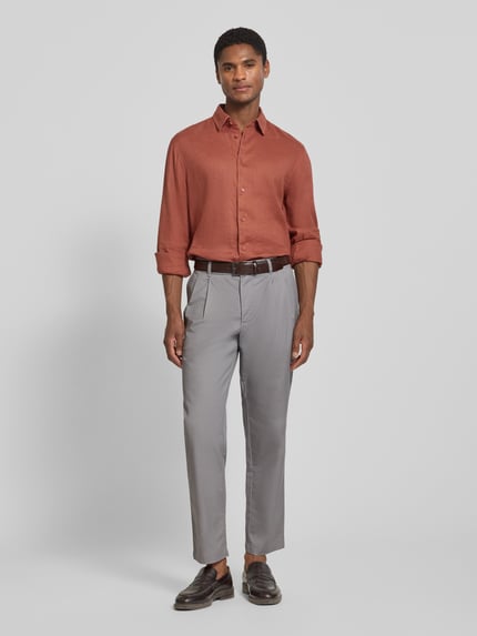 MCNEAL tapered fit broek met achterzakken Middengrijs gemêleerd - 1