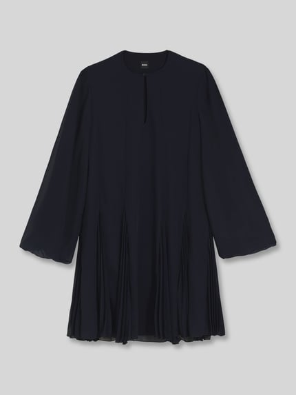 BOSS Loose Fit Freizeitkleid mit Plissee-Details Modell 'Donottati' Marine 2