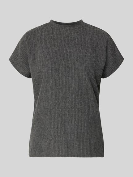 T-shirt ze strukturalnym wzorem i okrągłym dekoltem Shop The Look MANNEQUINE
