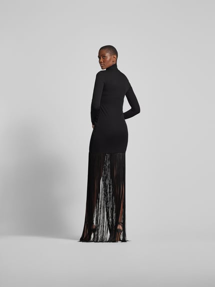 Nanushka Maxi-jurk met franjes Zwart - 5