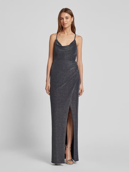 VM by Vera Mont Abendkleid mit seitlicher Raffung Dunkelblau 4