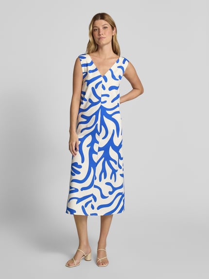 GUIDO MARIA KRETSCHMER WOMAN Midikleid mit V-Ausschnitt Modell 'CHARLOTTA' Bleu 4