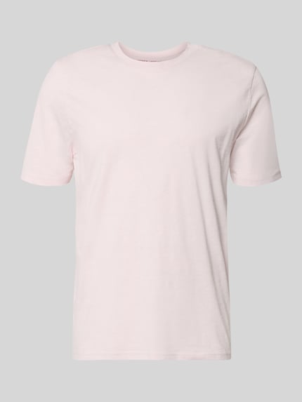 Produktfoto, Regular Fit T-Shirt mit Rundhalsausschnitt von MCNEAL in zartem Rosa, reine Baumwolle, glatte Textur, kurze Ärmel.
