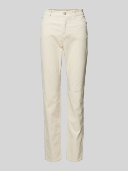 Christian Berg Woman Slim fit corduroy broek met katoen Ecru - 2