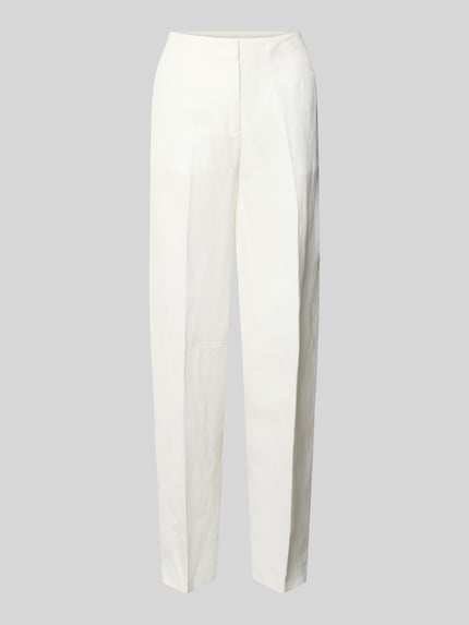Produktfoto, Barrel Hose aus Leinen-Mix Modell 'LINEN/VIS BARREL PANT' von Tommy Hilfiger, Optik: Unifarben, Passform: Barrel Fit, Bügelfalten, Reißverschluss mit verdecktem doppeltem Haken, seitliche Eingrifftaschen vorne, Leistentaschen hinten, Logo-Details, Material: Leinen-Mix