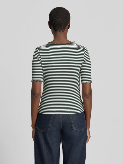 zero T-shirt z falistym brzegiem Ciemnozielony 5