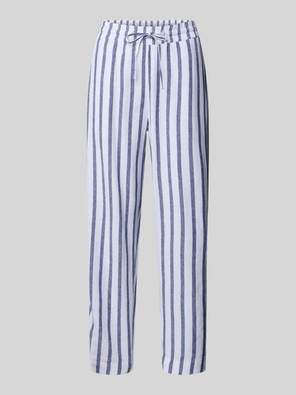 FREE/QUENT Straight Leg Stoffhose aus Viskose-Leinen-Mix Modell 'Lavisco' Marine 2