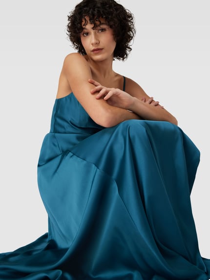 LUXUAR FASHION Avondjurk in wikkellook Petrol - 3