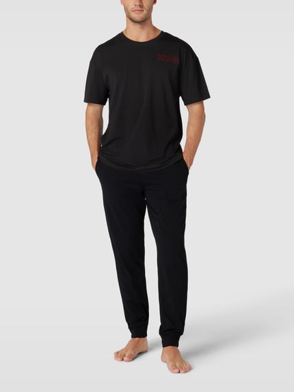 HUGO T-shirt z nadrukiem z logo Model 'Unite' Czarny 1
