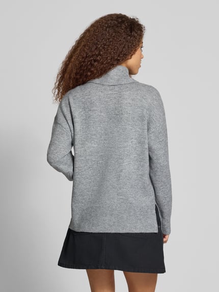PIECES Rollkragenpullover mit Teilungsnaht Hellgrau 5