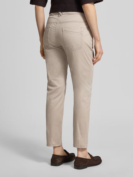 Tom Tailor tapered fit chino van katoenmix Taupe - 5