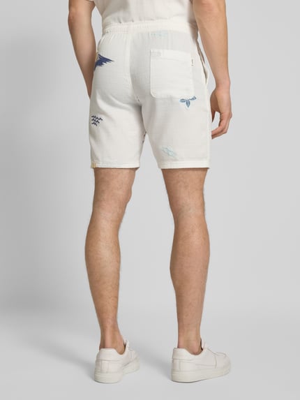 KnowledgeCotton Apparel Loose Fit Shorts mit Motiv-Stitching Offwhite 5