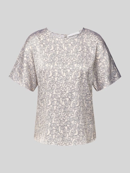 HERZENS Regular fit blouseshirt van zijdemix Beige - 2
